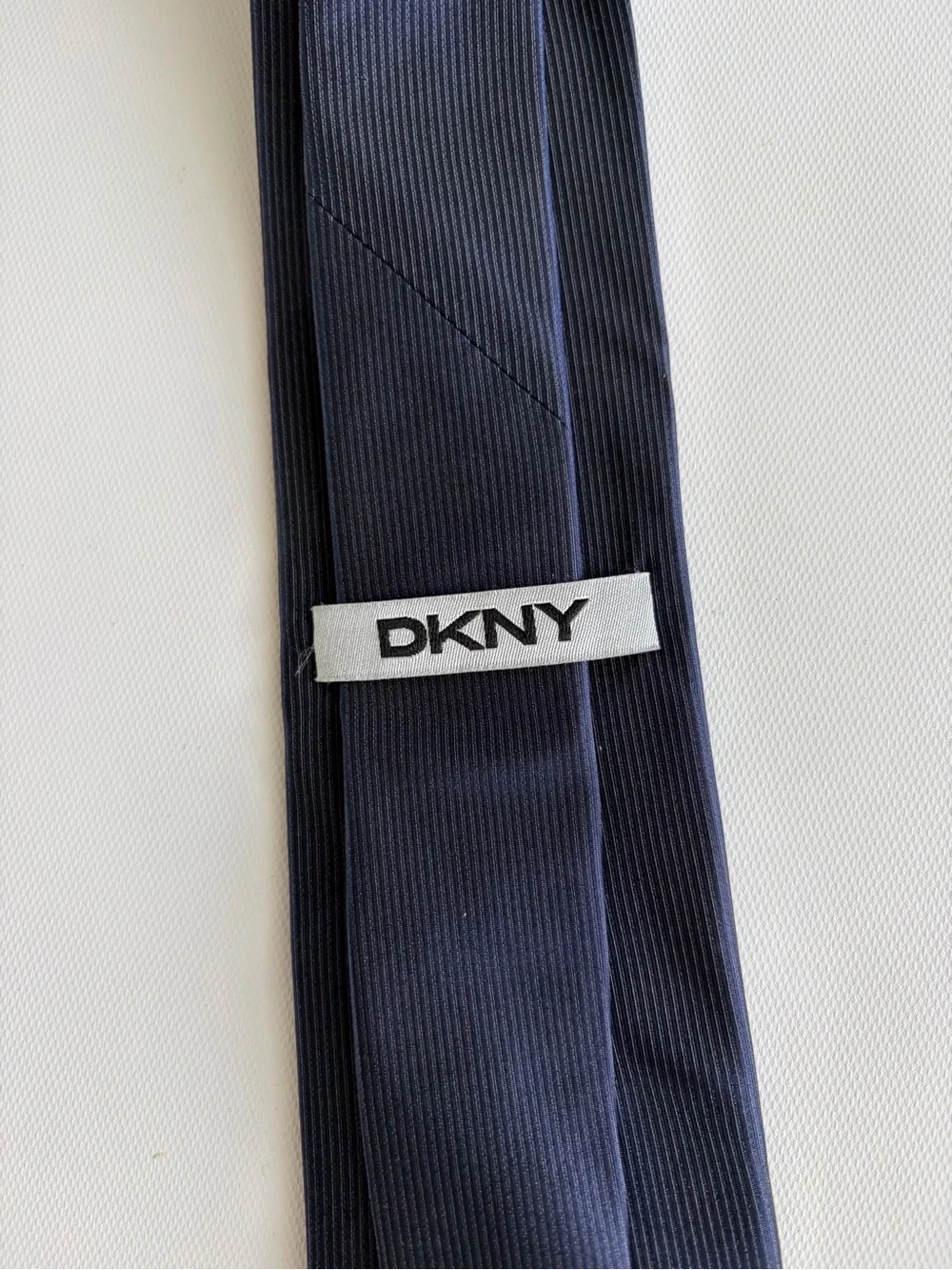DKNY Solid Navy Men's Silk Tie